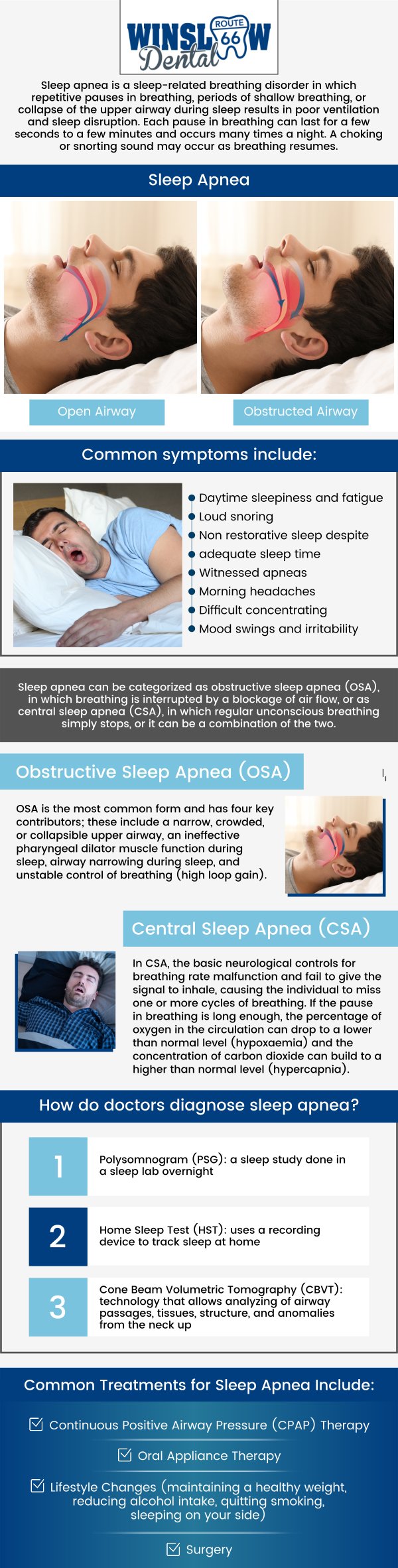 For individuals struggling with sleep apnea, Dr. Brent J. Gardner, DDS, at Winslow Dental offers effective treatment options to improve both your sleep and overall health. Using advanced dental appliances, our team helps keep the airway open during sleep, reducing the symptoms of sleep apnea. With personalized care, he works with you to find the best solution for your specific needs, ensuring a restful night's sleep and enhanced well-being. For more information, contact us or schedule an appointment online. We are conveniently located at 321 W 2nd St, Winslow, AZ 86047.